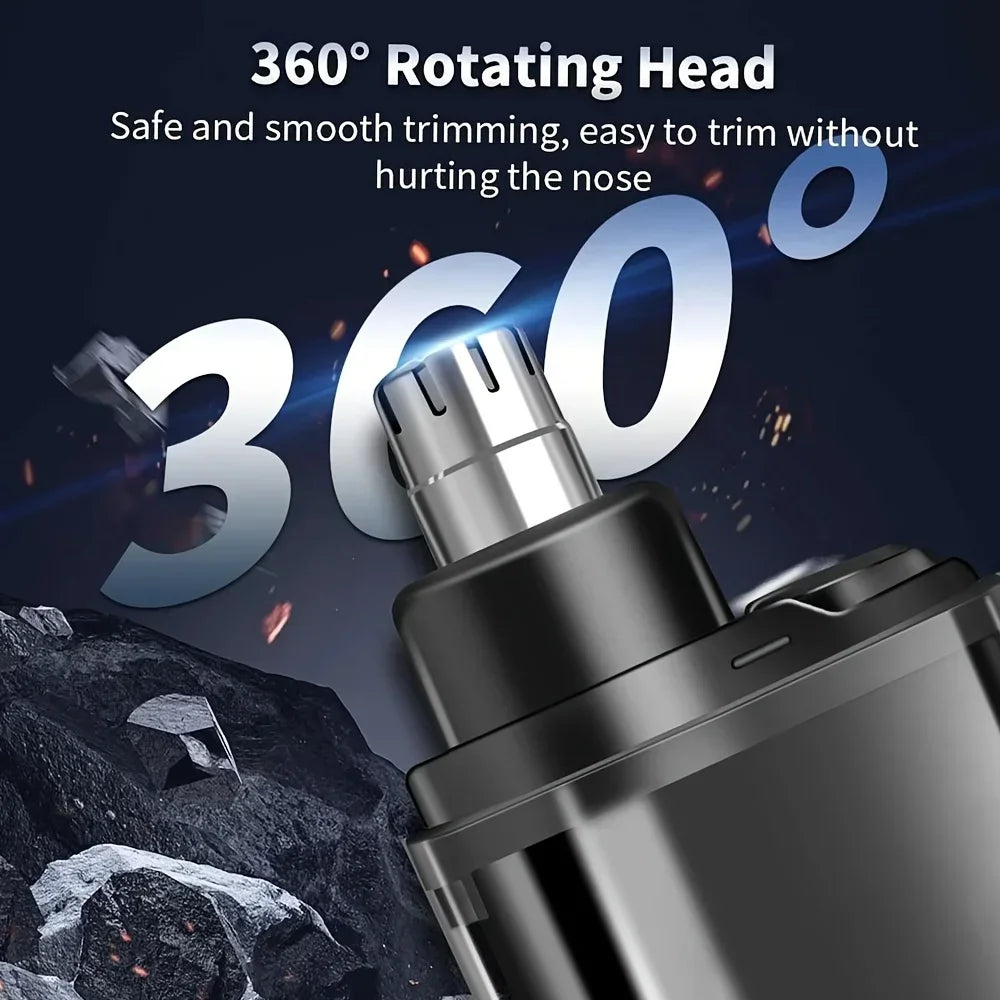 USB Rechargeable Nose & Ear Hair Trimmer for Men, Portable Mini Compact Design with Fast Charge, Electric Grooming Kit Zpaxo