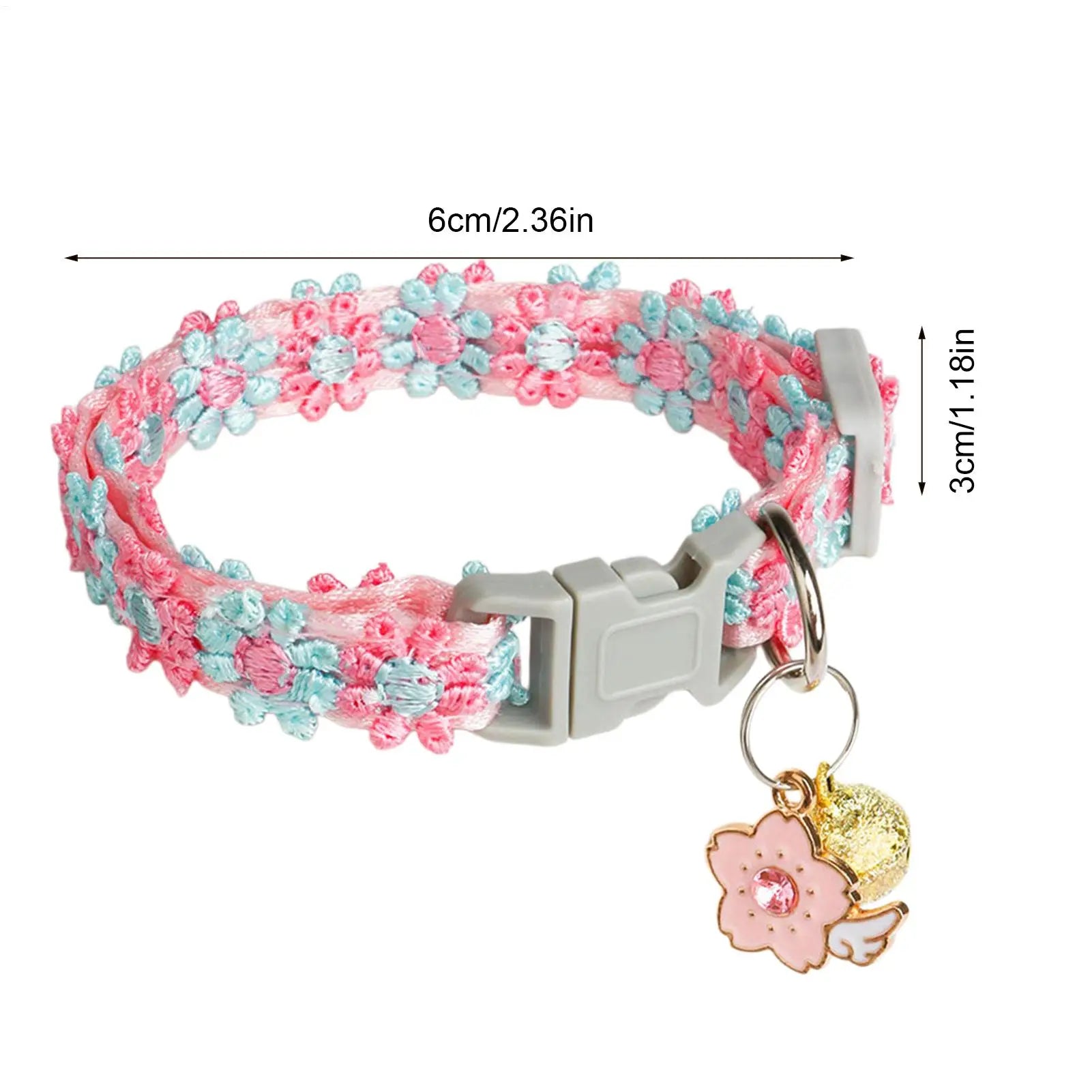 Cute Lace Cat Collar Embroidery Bell Adjustable Soft Comfortable