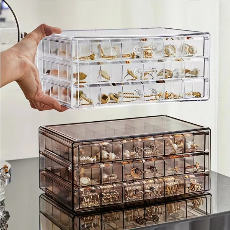 72-Grid Acrylic Jewelry Organizer Box – Rings, Earrings & Necklaces Jewelry Storage Box Zpaxo