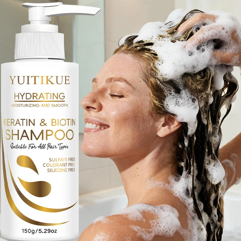 YUITIKUE Keratin & Biotin Shampoo – Smooth, Glossy Hair Keratin Biotin Shampoo Zpaxo