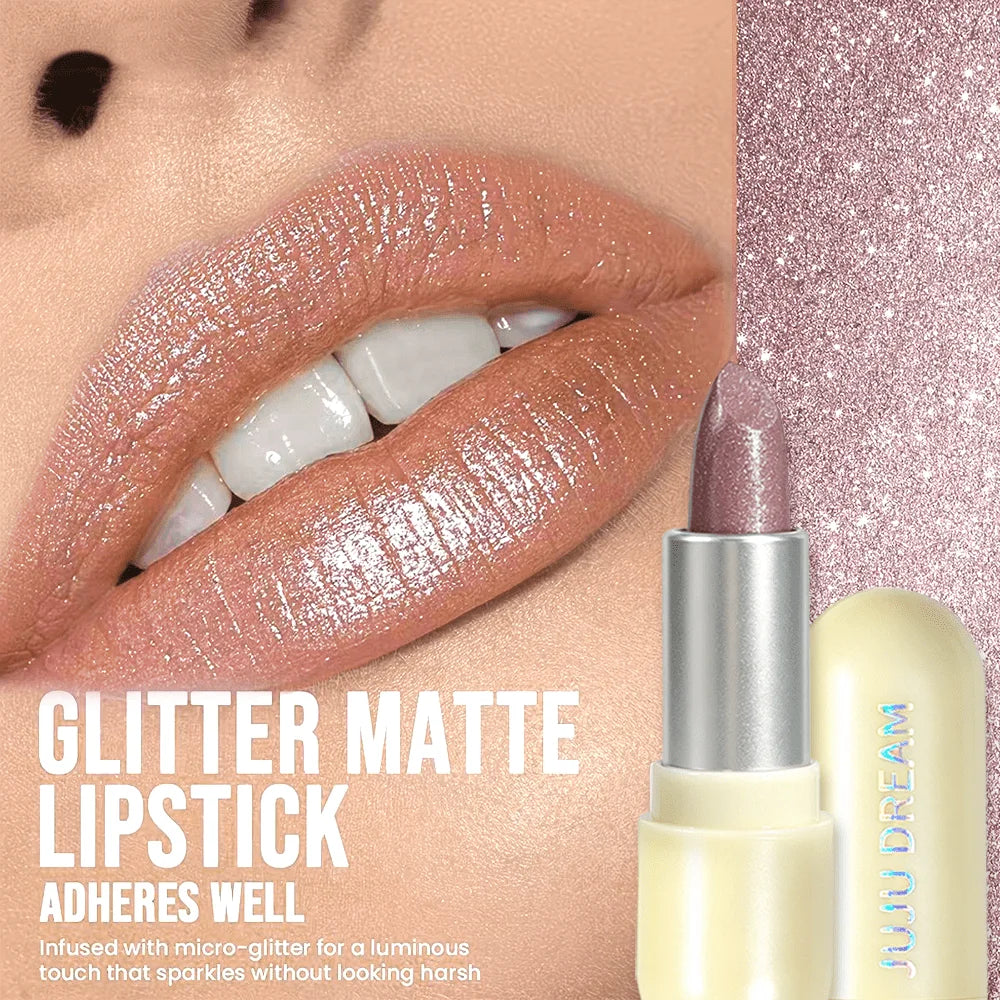 High-pigment Shimmer Metallic Lipstick Natural Nude Long-lasting Zpaxo