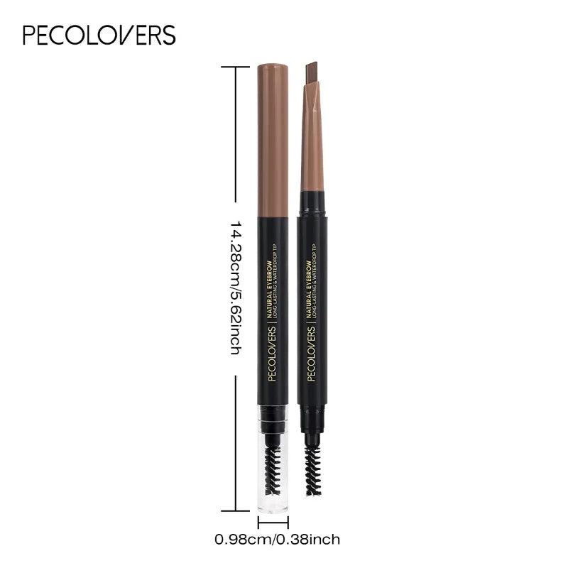 1PC Precise Application, Color Development, Anti-smudge,Black/brown/gray,Long-lasting Natural Matte Finish,2-in-1 Eyebrow Pencil Zpaxo