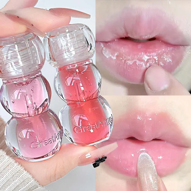 1PC Transparent Water Light Moisturizing Lip Oil Long Lasting Non-greasy Jelly Mirror Lip Gloss Plumping Lip Tint Daily Makeup Zpaxo