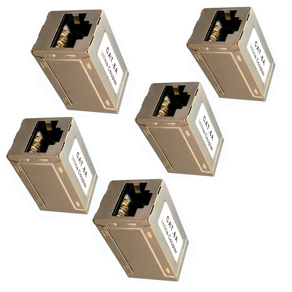 Cat6A Inline Coupler Female Zinc Alloy Shielded RJ45 Ethernet Joiner