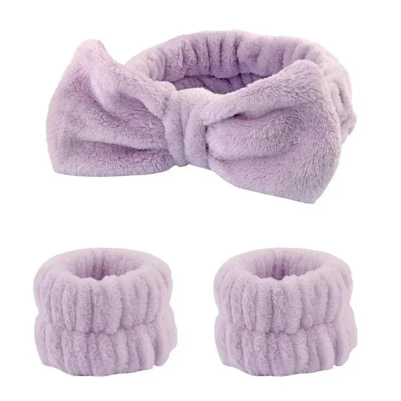 Face Wash Headband & Wristband Set – Skincare Hair Band
