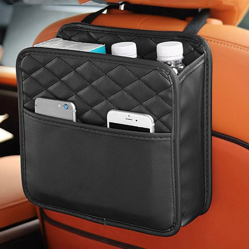 Car Seat Back Organizer – Waterproof PU Leather Hanging Caddy