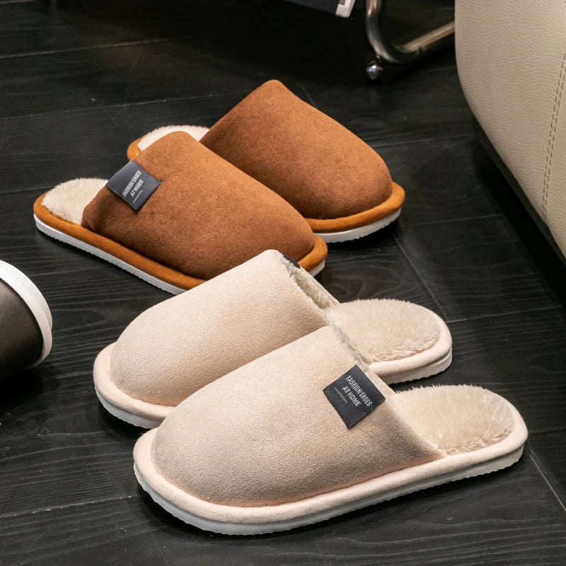 Trend Winter Couple Indoor Non-slip Men Women Flip Flops Warm