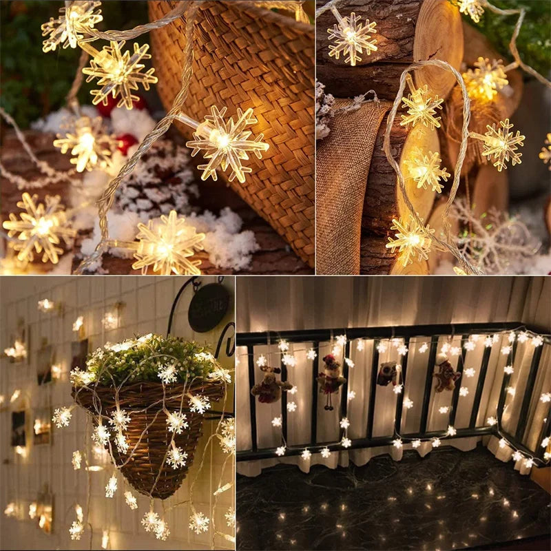 Solar Christmas Snowflake Lights Powered Led Outdoor Light Waterproof Zpaxo