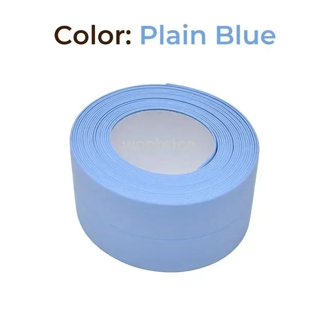 Sealing Waterproof Tape Bathroom and Kitchen Border Tape in The Bath Anti-mildew Caulking Sealed Waterproof Isolate Tape Sticker Zpaxo plain blue 3.2m 3.8cm