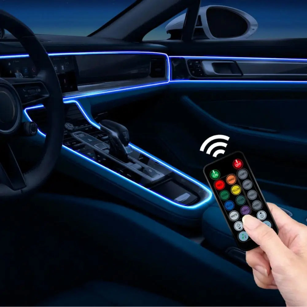 RGB Car Ambient Light Mult Modes Flexible Strip Interior Neon Voice Zpaxo