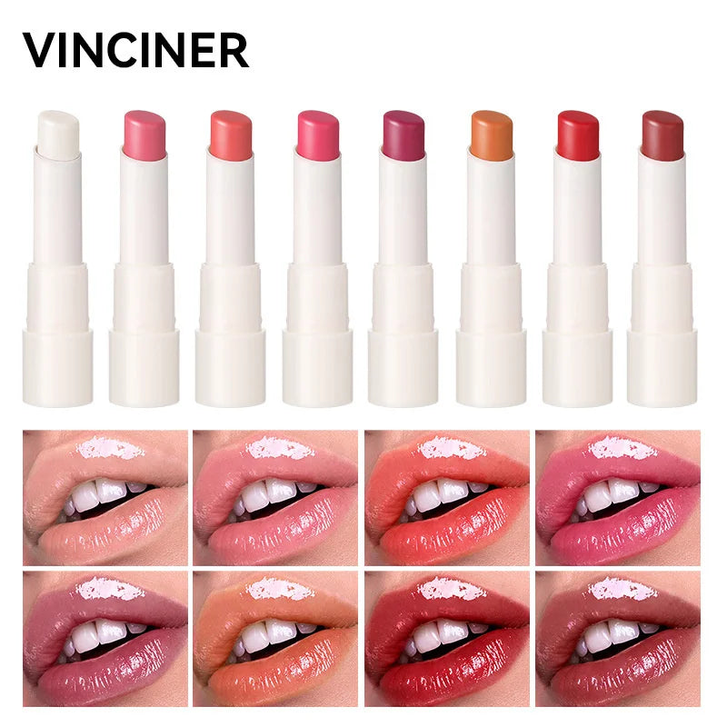 Tinted Lip Glaze Jelly Mirror Lipstick Fade Lip Lines Long Lasting Moisturizing Waterproof Non-stick Cup 8Colors Lip Balm Makeup Zpaxo