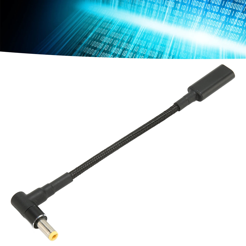 Type C PD Power Adapter USB C to DC 5.5x2.5mm Adapter Nylon Knitted 100W Dual Chip Safe USB C Female to Male Adapter for Laptop Zpaxo