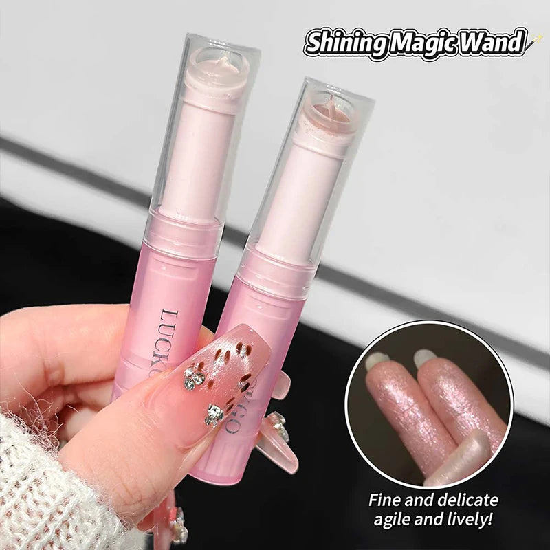 8 Colors Pearlescent Jelly Eyeshadow Stick Shimmer Brightening Highlighter Shadow Stick Waterproof Lasting Eyeshadow Makeup Zpaxo