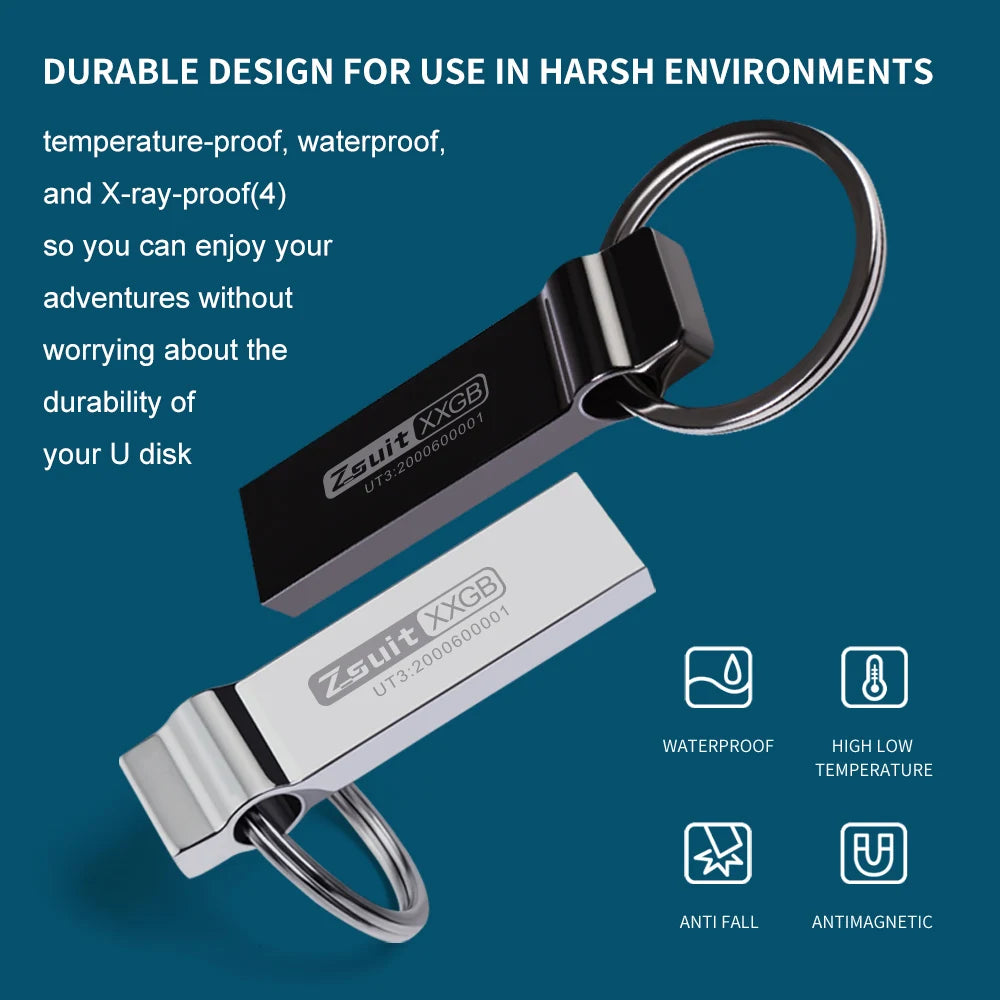 Zsuit Metal USB 3.0 PenDrive Hight Speed Flash Usb Stick Memory Stick 32GB 64GB 128GB Waterproof USB Flash Pen Drives U Disk Zpaxo