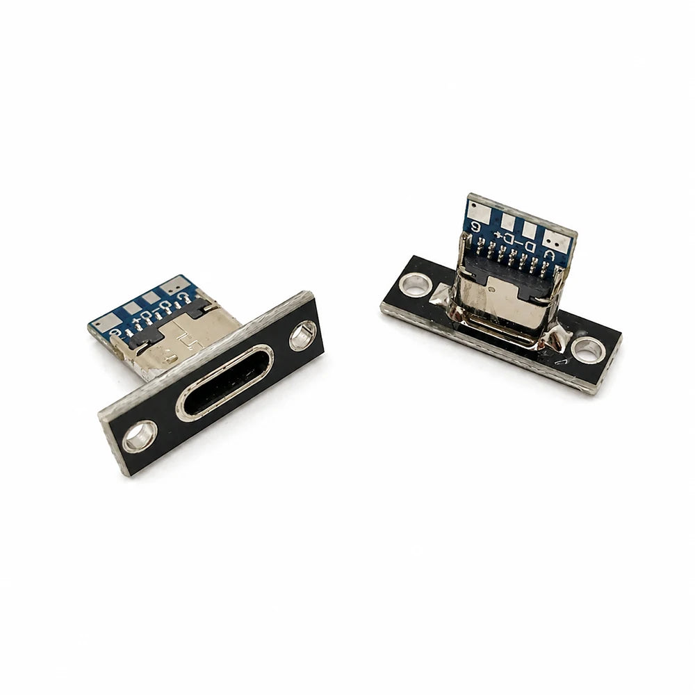 1-20Pcs USB 3.1 Type C Socket With Screw Fixing Plate Type-C USB Jack 3.1 Type-C 2Pin 4Pin Female Connector Jack Charging Port Zpaxo