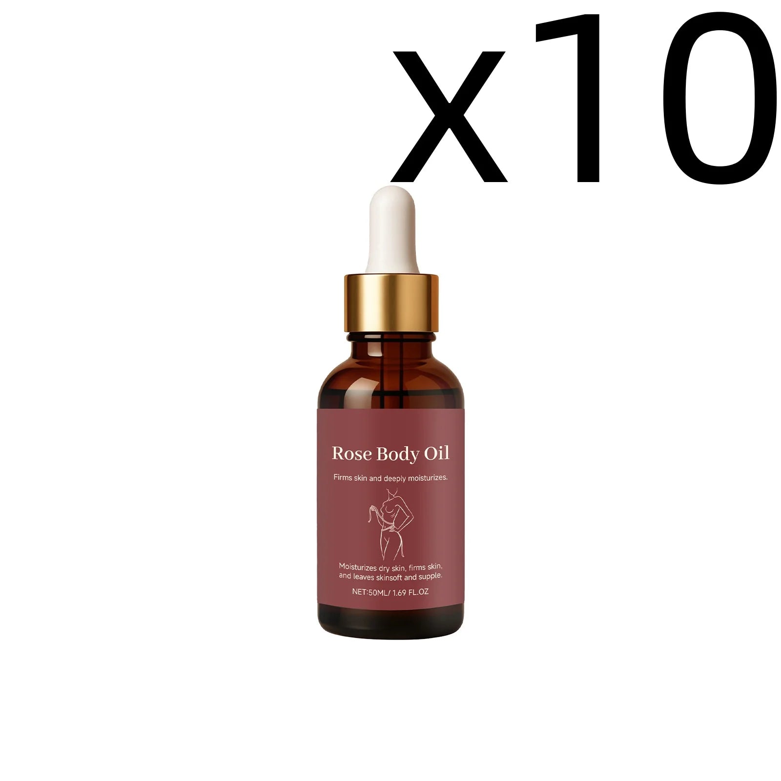 Rose Body Essential Oil Serum – Nourishing & Moisturizing 50ml Body Oil Serum Zpaxo 50ml X 10PCS