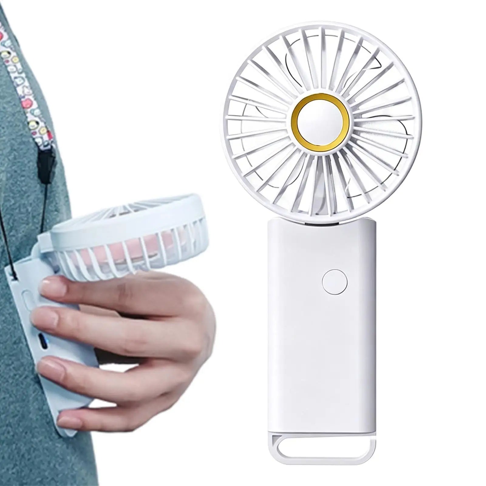 Portable Fan Low-Noise Foldable Electric Hand Fan For Backpacking Camping Hiking Fishing Outdoor Activities Picnic Men Women Kid Zpaxo