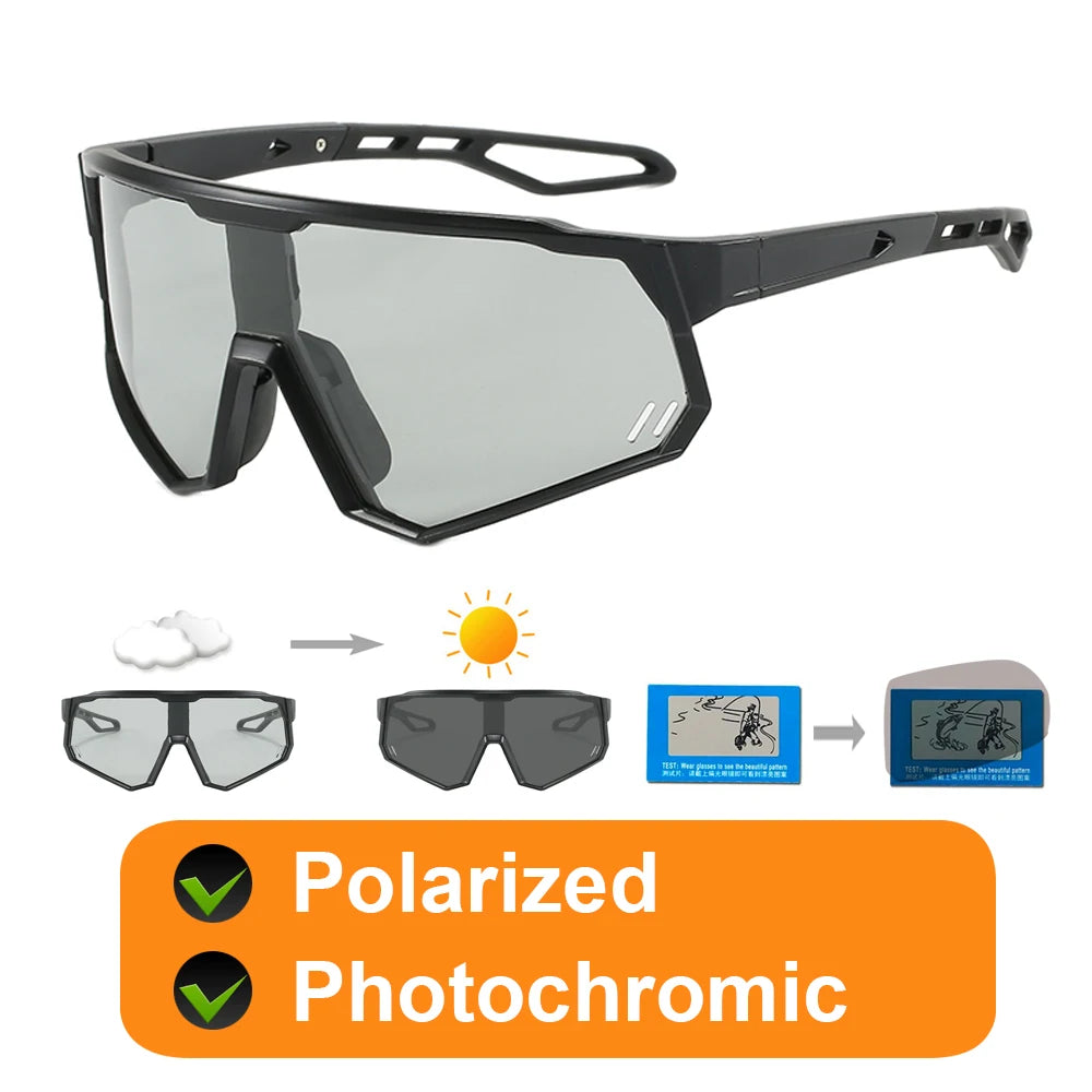 Toptrek Polarized Cycling Sunglasses Photochromic Bike MTB Driving Men Women Glasses Outdoor Sport Hiking Riding Fishing Eyewear Zpaxo GLA01 as picture