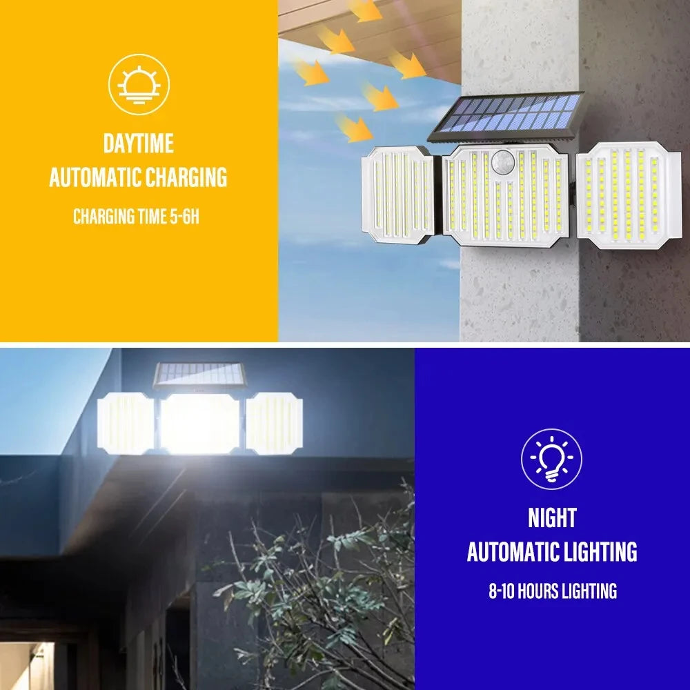 Solar Outdoor Lights Motion Sensor LED Safety Light Remote 3 Mode Zpaxo