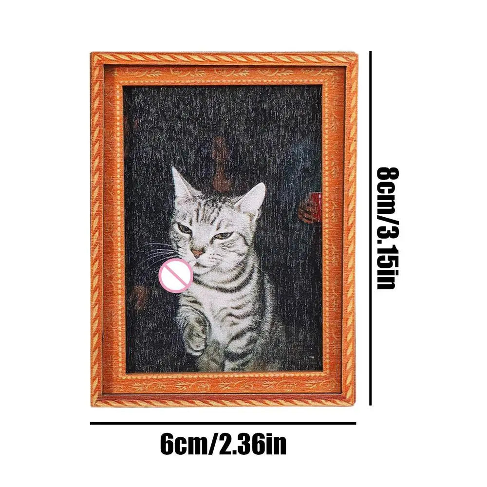Fridge Frame Magnets Cute 3D Wooden Home Decor Funny Cat Friends
