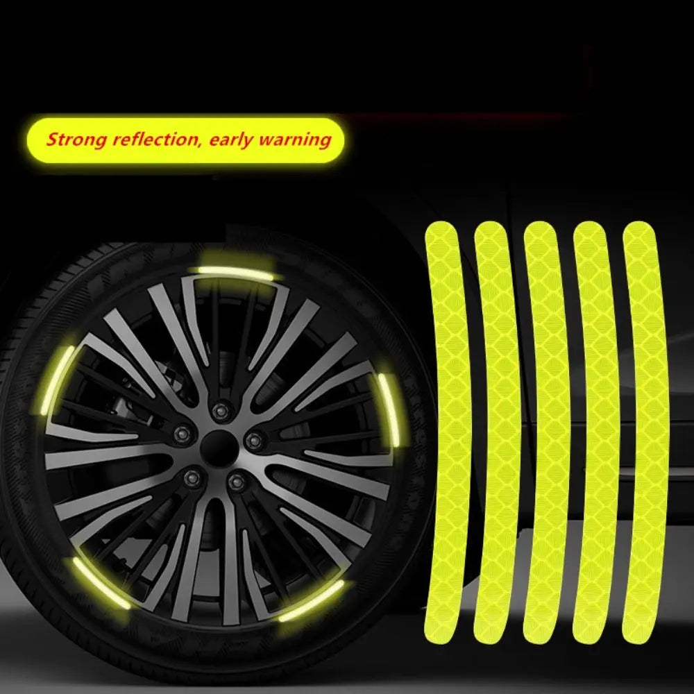 Decorative Strips Car Hub Reflective Sticker Motorcycle Wheel Sticker Safety Warning Sticker Tire Rim Reflective Stripes Zpaxo