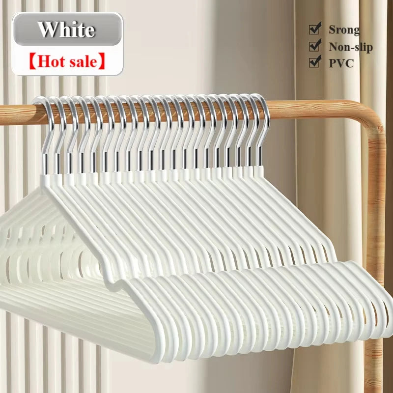 10pcs- Metal Traceless No-slip Clothes Hangers, Durable Strong Clothes Racks, Household Space Saver For Organization Of Bedroom, Zpaxo