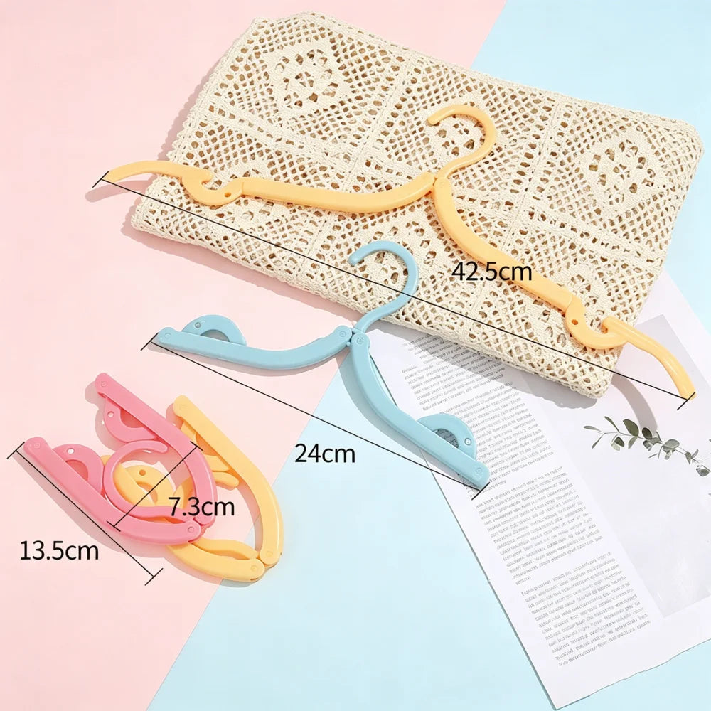 1 3 5pieces Folding Clothes Hanger Clip Non-slip Travel Cloth Hangers Zpaxo