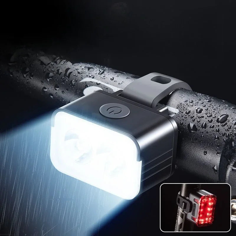Bicycle Waterproof Night Riding Light Illumination Front Lights Brake Warning Mountain Road Bicycle Rear Lights Riding Equipment Zpaxo