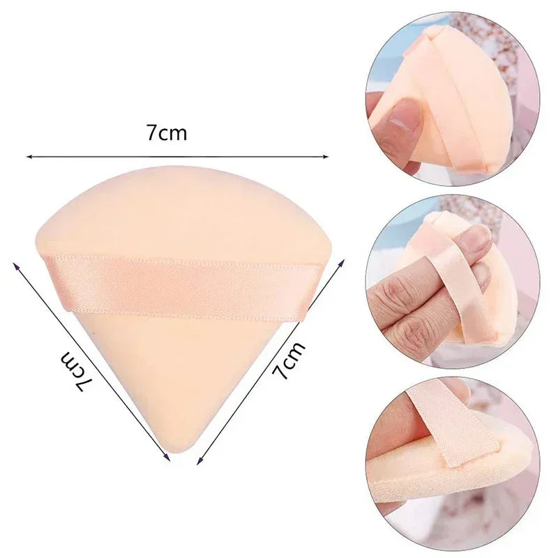 2 Triangle Powder Puff Loose Liquid Cosmetic Soft Plush Makeup