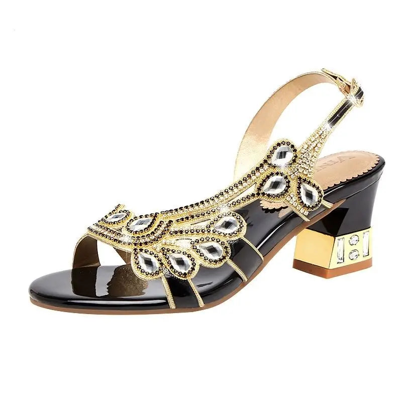 2023 Fashion Women's Sandals Women Crystal Slippers Glitter Bling Zpaxo