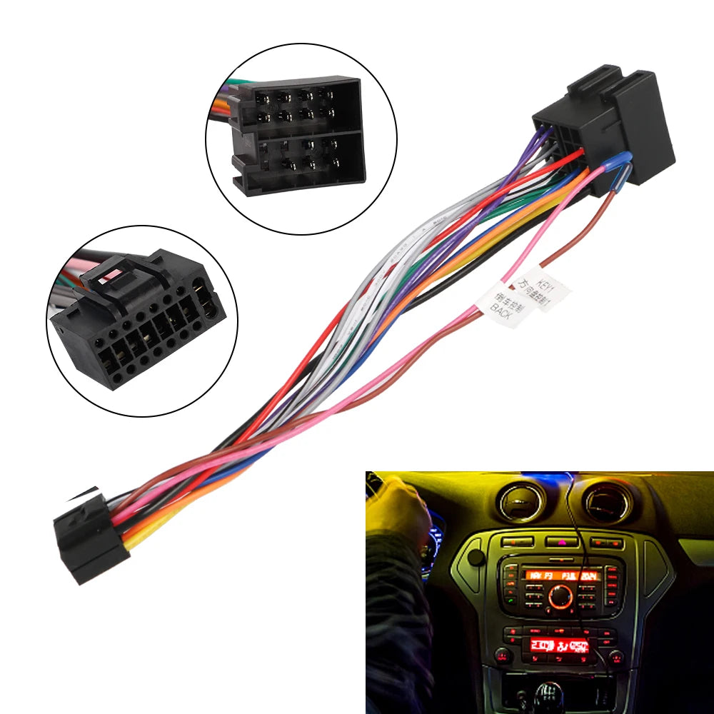 16 Pin Plug ISO Cable Connector Adapter For ALPINE Car Stereo 2Din DVD Player Audio Converter Transverter Automobile Accessories Zpaxo