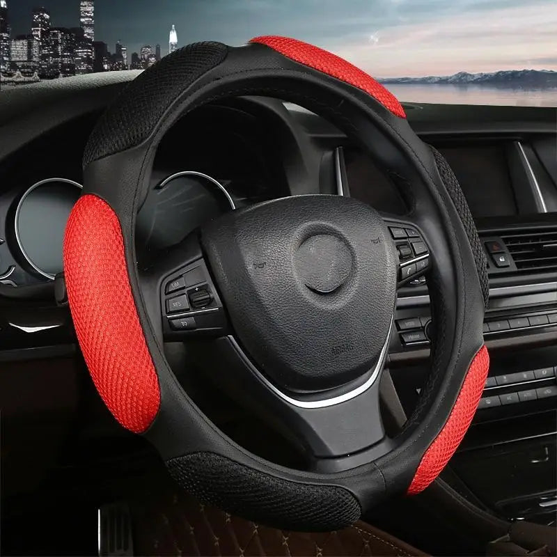 ZOHMYIY 38cm Universal Steering Wheel Cover | Cloth Car Interior