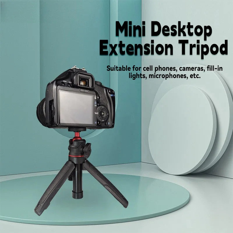 MT-08 Mini Tripod 360 Ball Head Cold Shoe Selfie Stick Tabletop
