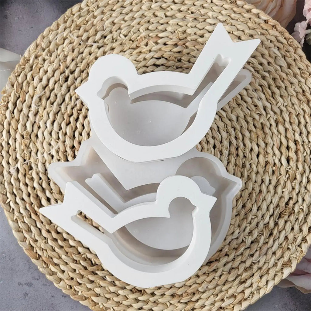 Bird Resin Mold Silicone Hollow Shape Concrete Plaster Mould DIY