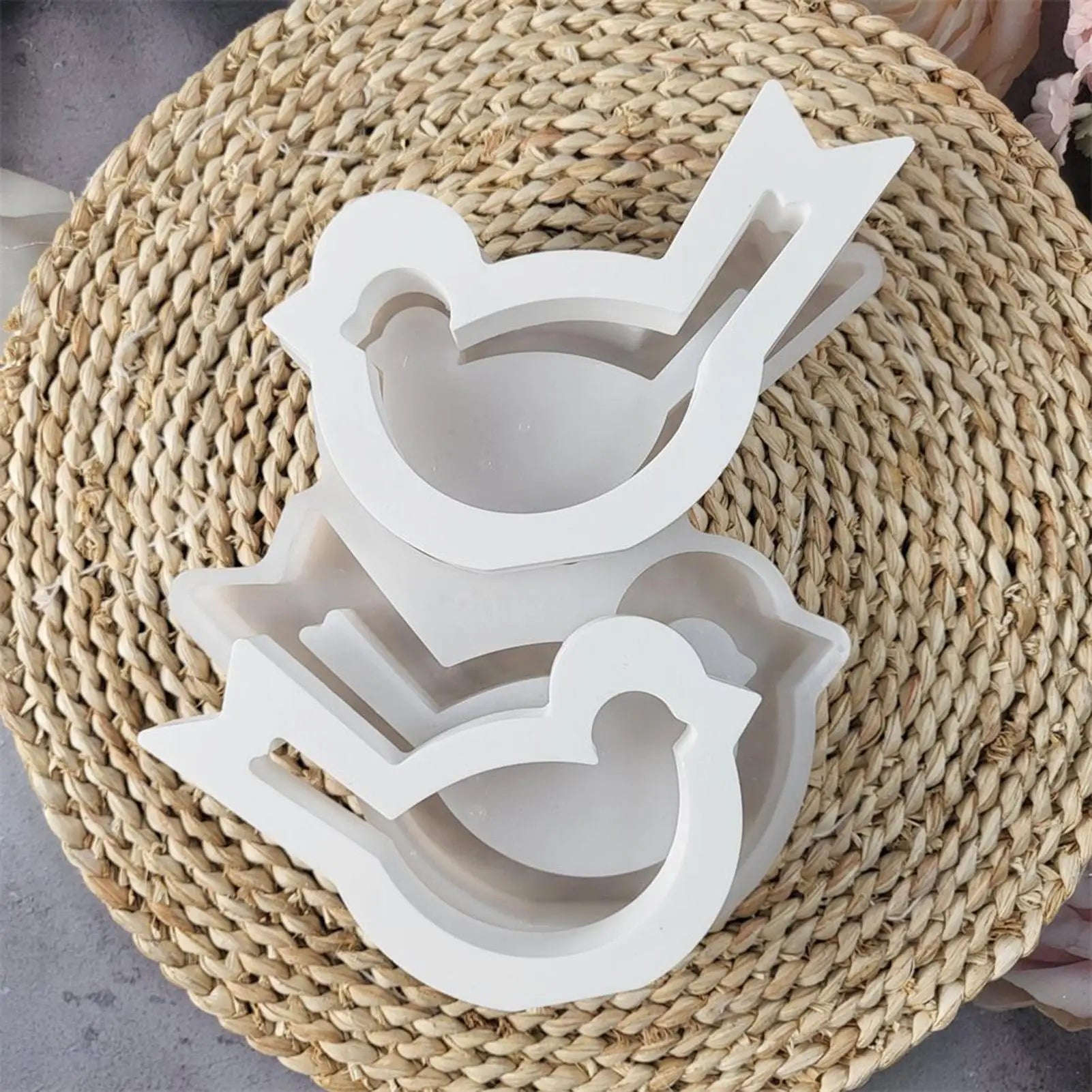 Bird Resin Mold Silicone Hollow Shape Concrete Plaster Mould DIY