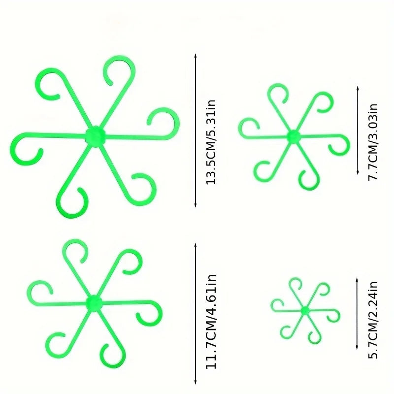 4-piece Plant Stem Support Clips Horticultural Turtle Back Bamboo Zpaxo green-4pcs
