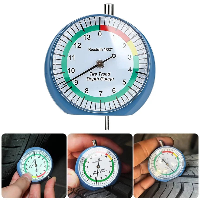 Dial Tire Tread Depth Gauge – Car, Truck & Motorcycle