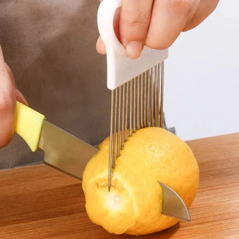 Stainless Steel Onion Holder & Vegetable Slicer Guide