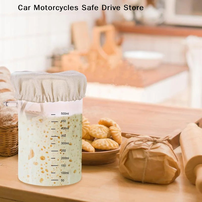 M4 Reusable Cotton Sourdough Jar Covers Breathable Fabric Perfect