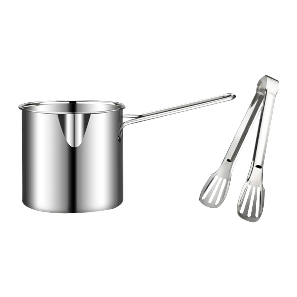1200ML Chicken Fried Pot with Strainer Basket Mesh Frying Pasta Pan 304 Stainless Steel for French Fries Chicken Fry Zpaxo 2PCS set A