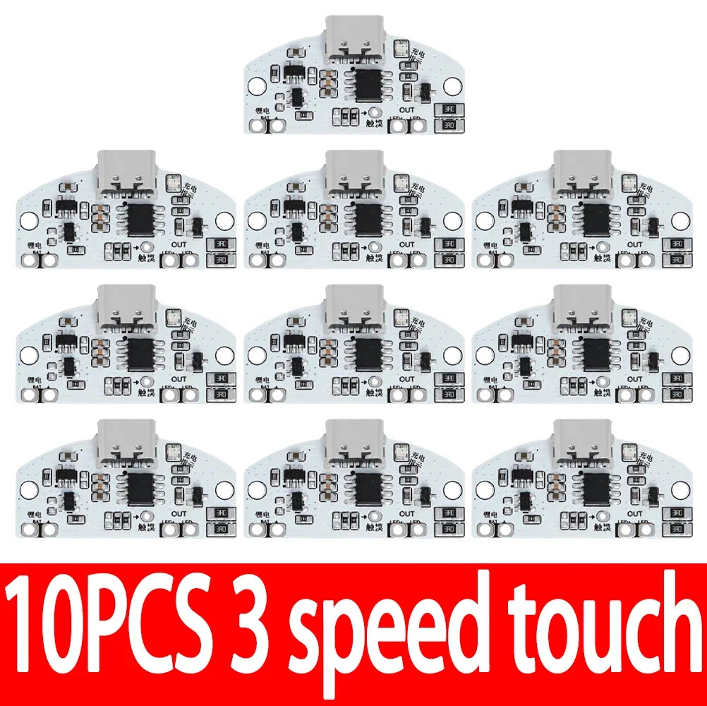 Type-c Touch Lamp Dimmer Module 3-Mode Stepless Dimming LED Zpaxo 3 speed touch 10PCS