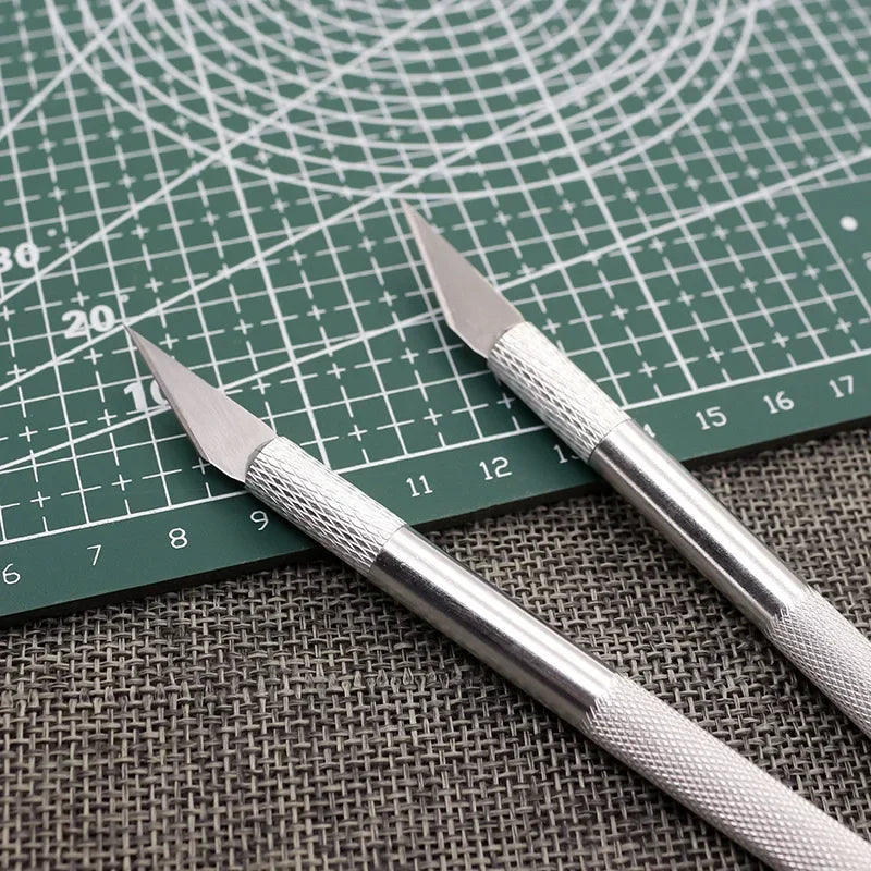 Non-Slip Metal Scalpel Knife Tools Kit Cutter Engraving Craft knives +5pcs Blades #11 for Mobile Phone PCB DIY Repair Hand Tools Zpaxo