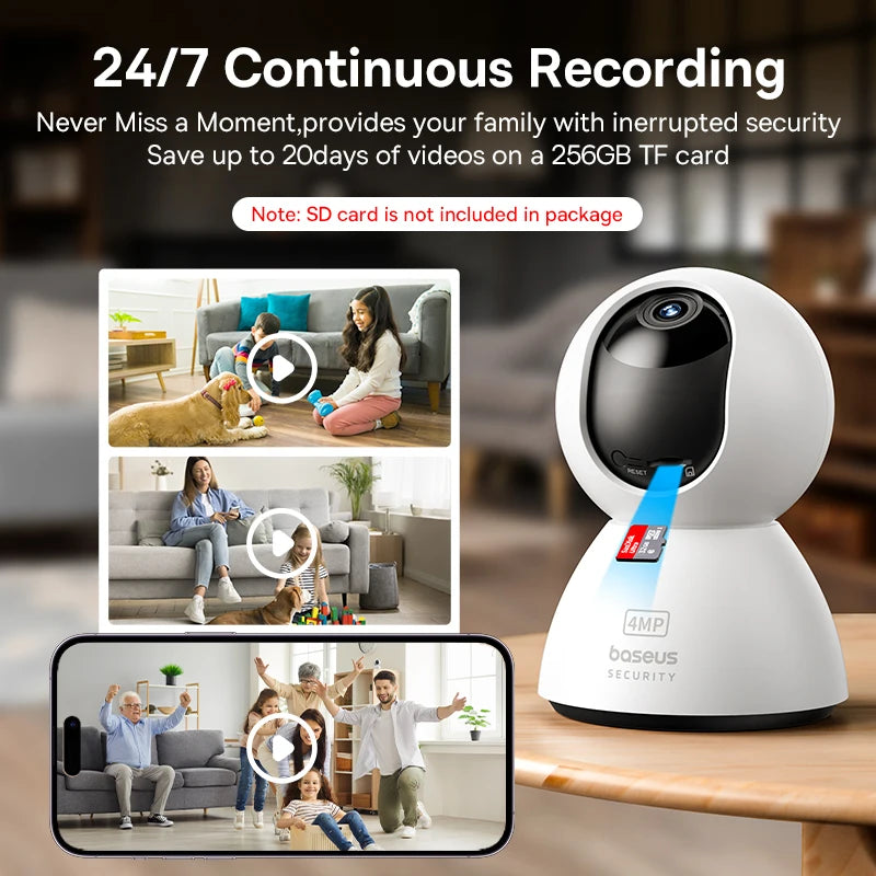 Baseus 4MP IP Camera Smart WIFI Security Indoor Home Protection PT 3K