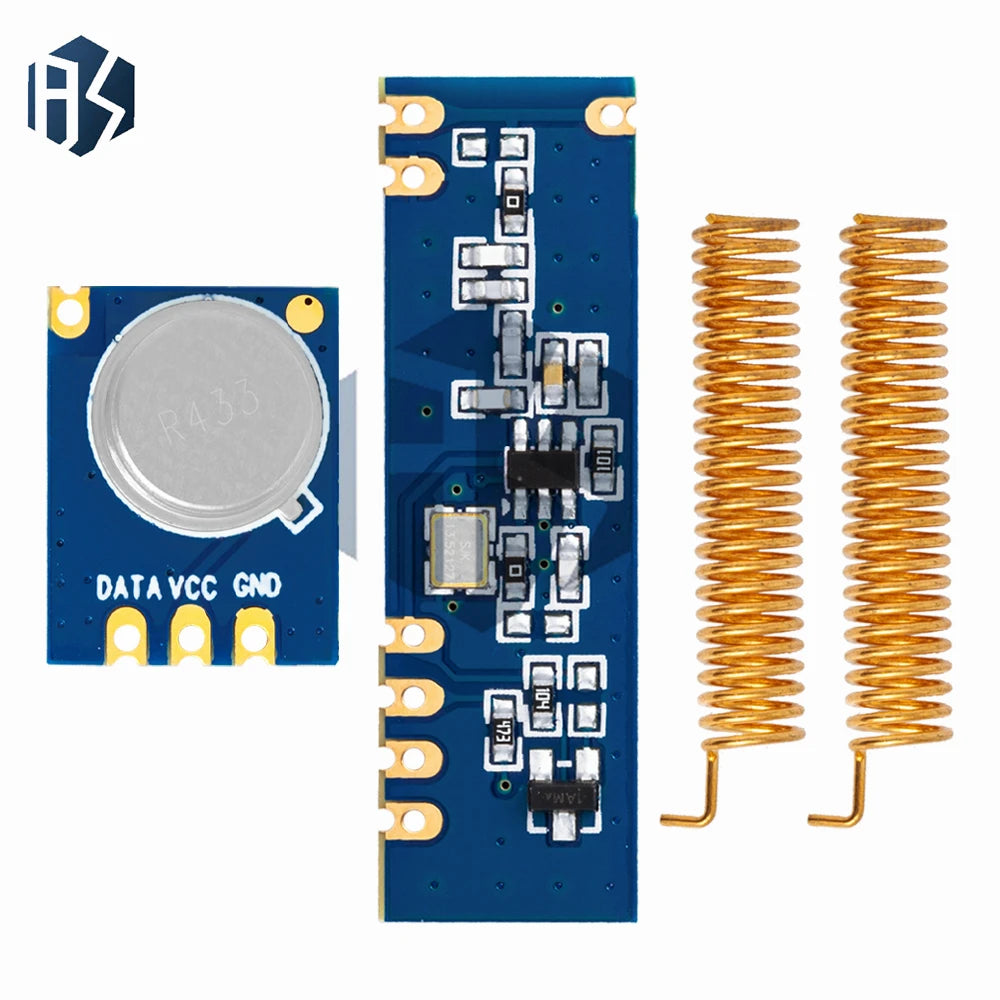 433MHz Wireless Module Kit, ASK Transmitter STX882 & Receiver SRX882 with 2Pcs Copper Spring Antennas, 100m Transmission Range Zpaxo