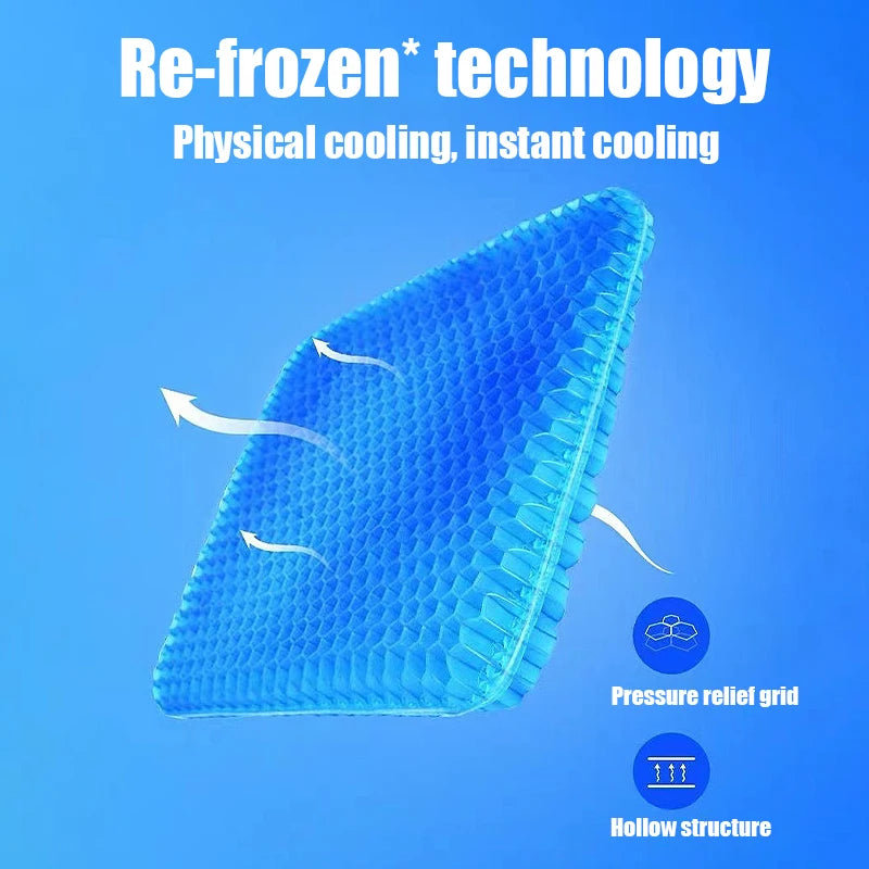 Gel Seat Cushion – Breathable Cooling Pad for Car & Office