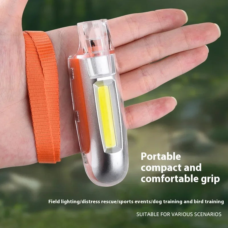 COB LED Whistle Keychain Flashlight – 300 Lumen Portable Light