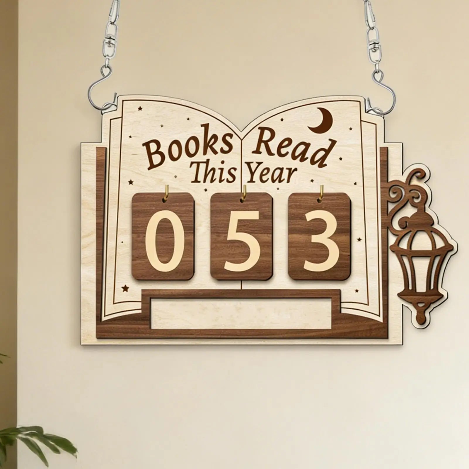 Books Read This Year Counter Wood Library Decor Book Read Tracker Board for Readers Students Teachers Librarians Writers Authors Zpaxo
