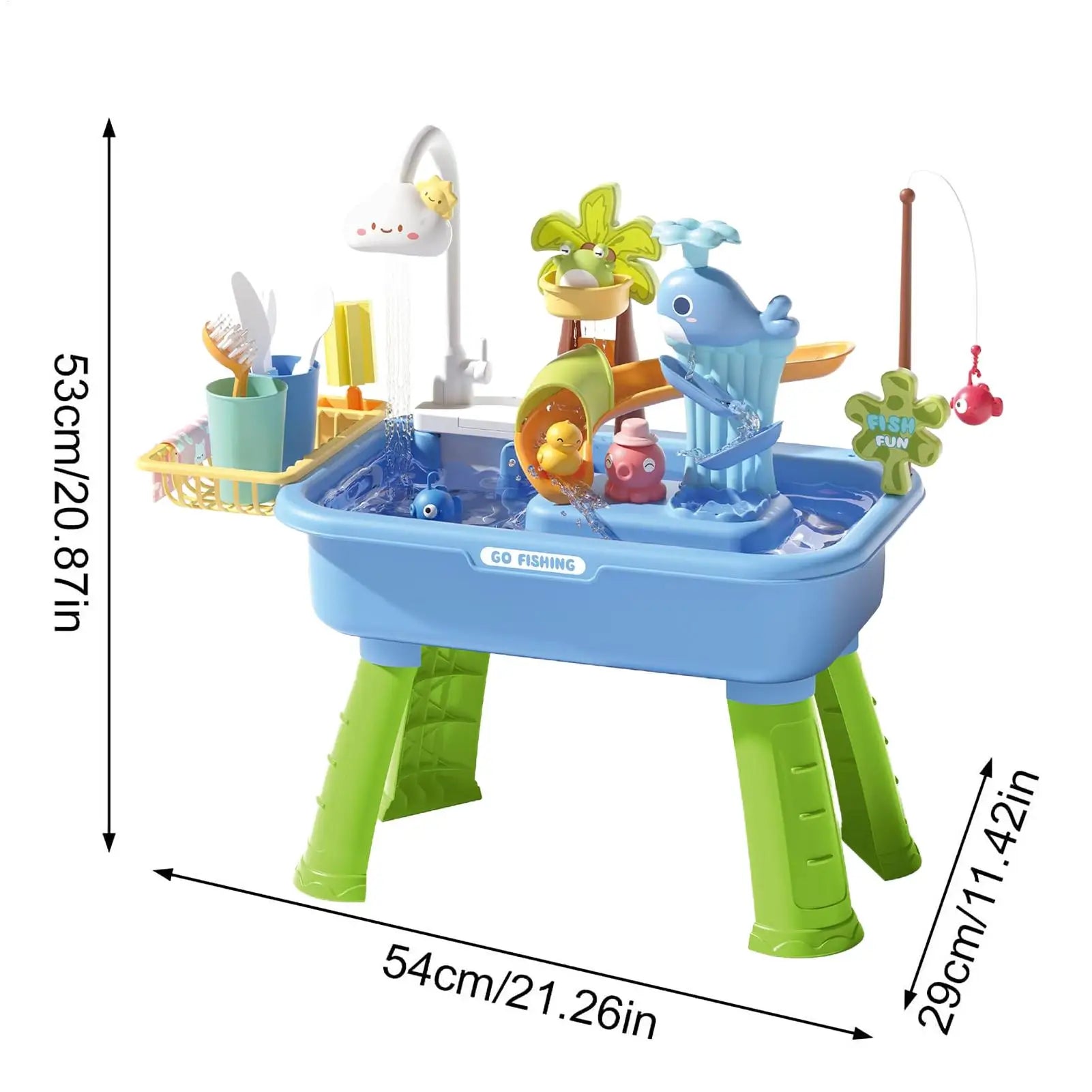 Children's Kitchen Toys Electric Fun Play Water Wash Basin Fishing