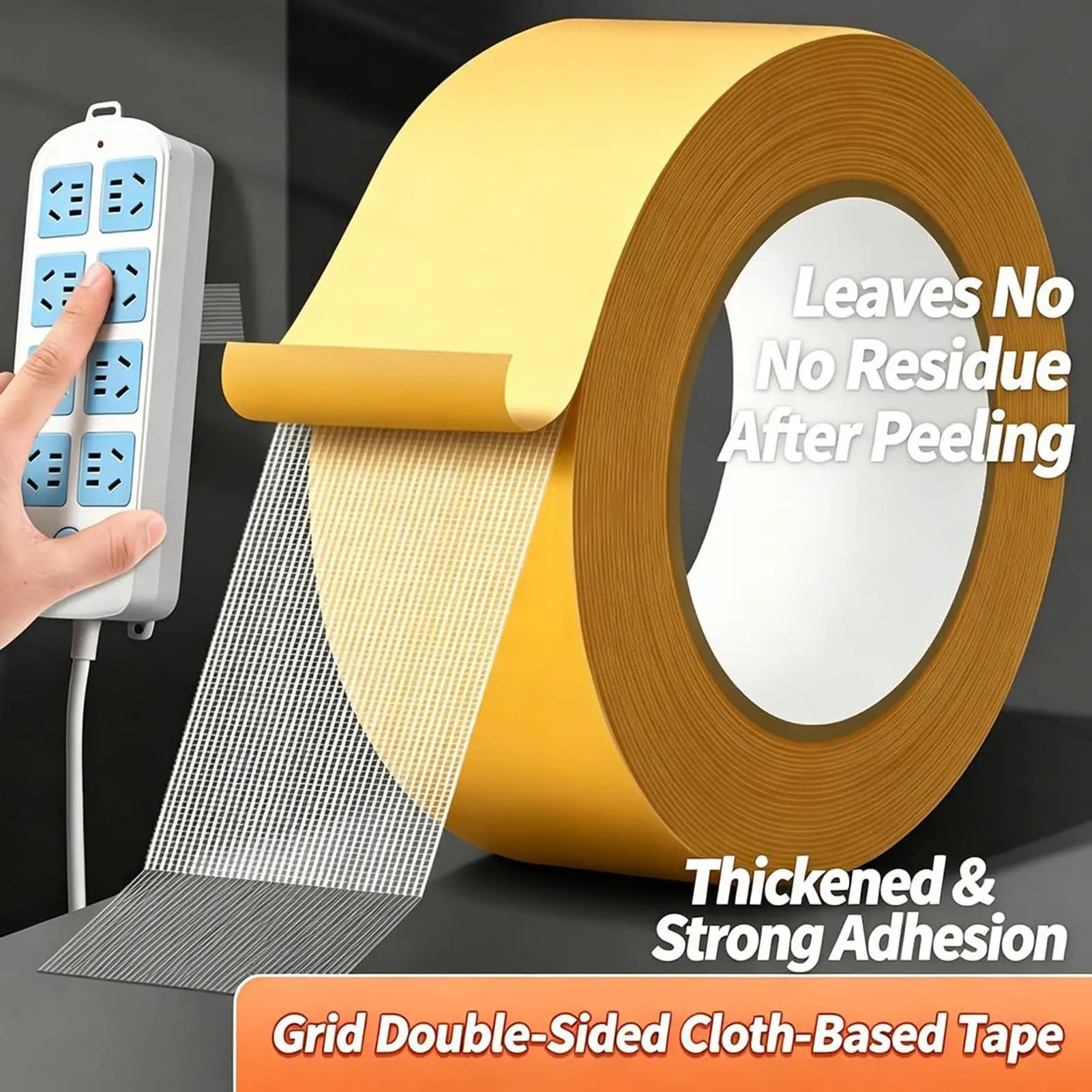 Double Sided Tape Mesh Adhesive Heavy Duty Removable Tear Resistant