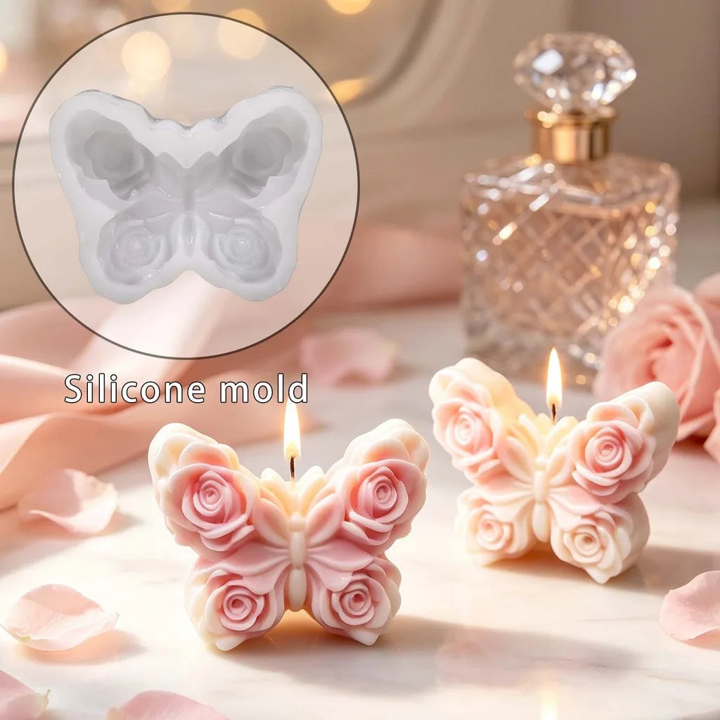 Rose Butterfly Silicone Mold – DIY Resin & Candle Craft